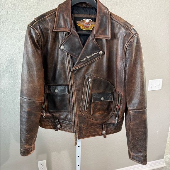 Harley-Davidson Distressed Brown Leather Jacket